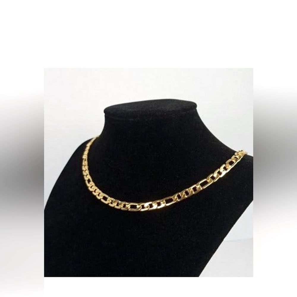 Mens 20" 14K Gold Figaro Chain Link Necklace 14 Karat Guys NEW Silver Jewelry